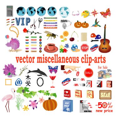 Vector collection with clip-arts clipart