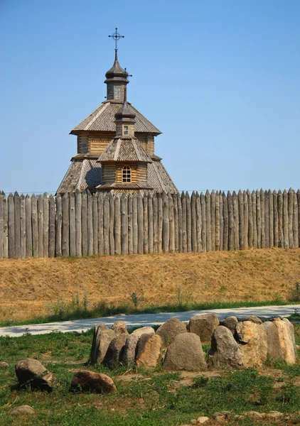 Zaporizhian 하 게, 우크라이나의 목조 교회 — 스톡 사진