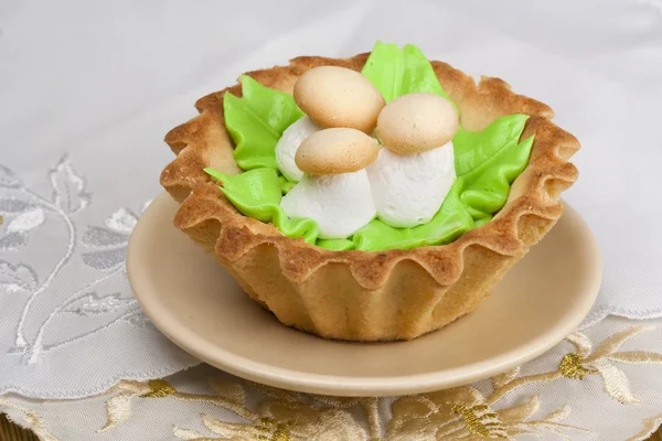 Cake with decorative mushrooms — Stock Photo, Image