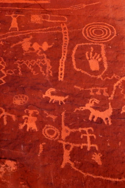 Стародавні петрогліфи в долині вогонь Невада Стокове Зображення