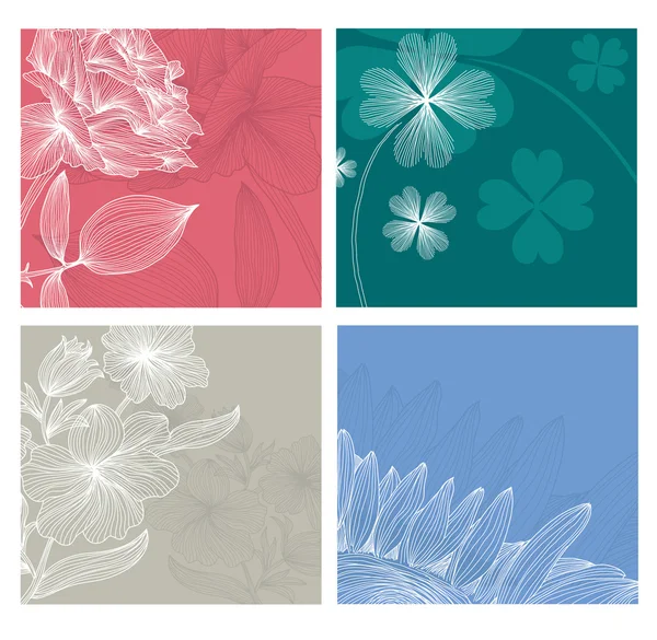 Set de invitaciones florales — Archivo Imágenes Vectoriales