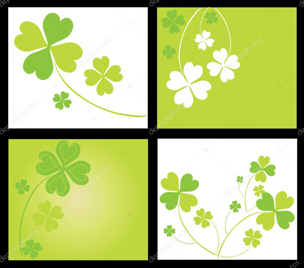 Lucky four leaf clover cards