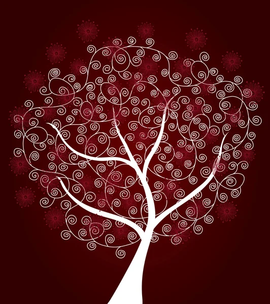 Árbol floral abstracto — Archivo Imágenes Vectoriales