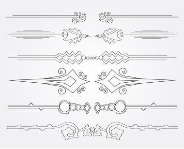 Decorative page borders set clipart