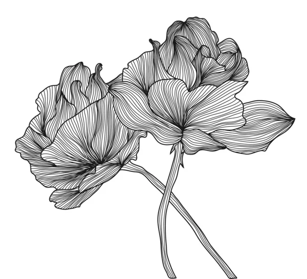 Dekorativní květinové růže — Stockový vektor