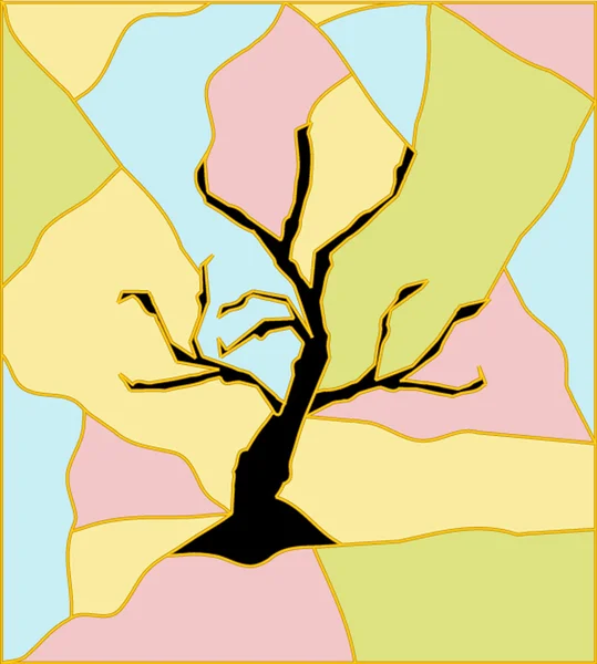 Vitráže strom — Stockový vektor