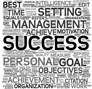 Success concept in tag cloud clipart