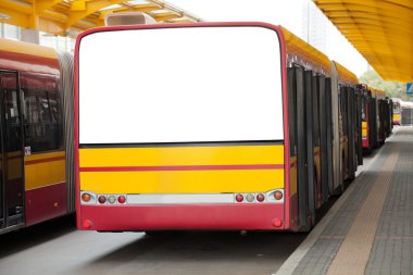 Blank billboard on back of bus