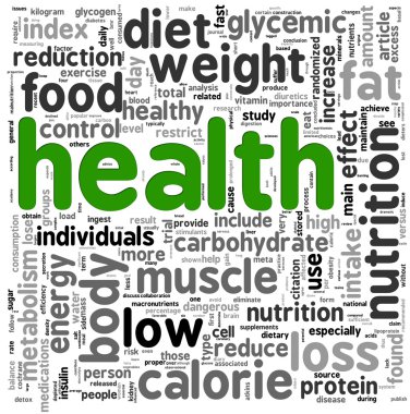 Health concept in tag cloud clipart