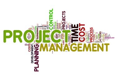 Project management in tag cloud clipart