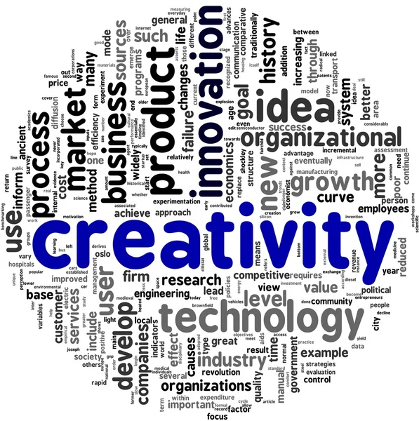 Kreativität Wörter in Tag-Wolke — Stockfoto