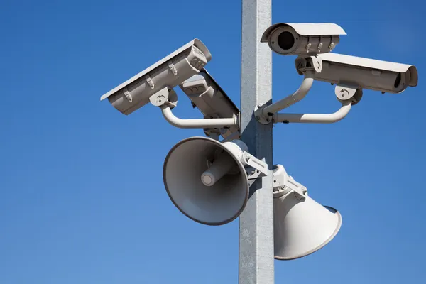 Security cameras and speakers — Stock Photo, Image