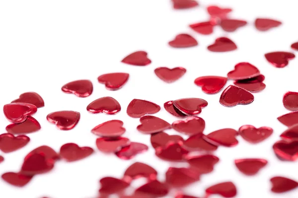 Confetti corazones sobre fondo blanco — Foto de Stock