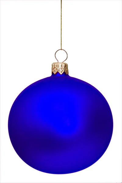 Blu palla di Natale isolato — Foto Stock