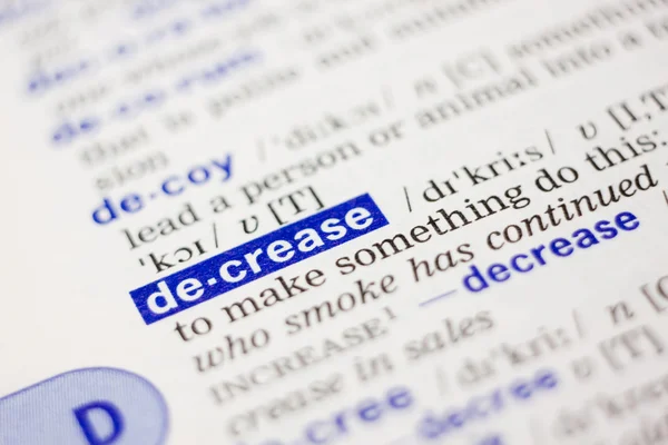 Dictionary definition of decrease — Stock Photo, Image