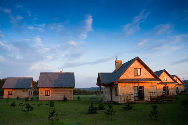stock image Group of wooden houses