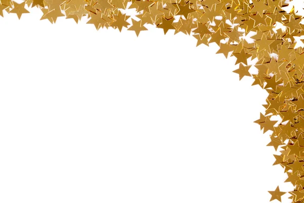 Рождественские украшения из золотых конфетти звезд — стоковое фото