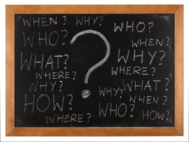 Questions whitten on blackboard clipart