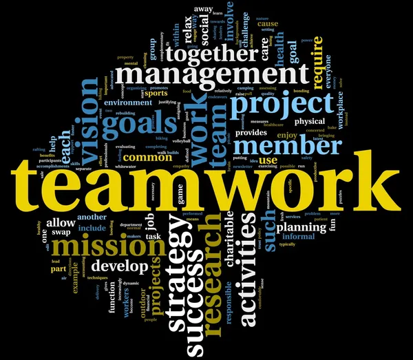 Teamwerk concept in de wolk van de markering van de woord — Stockfoto
