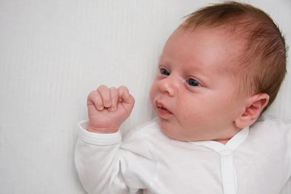 Newborn boy with copy space — Stock Photo, Image