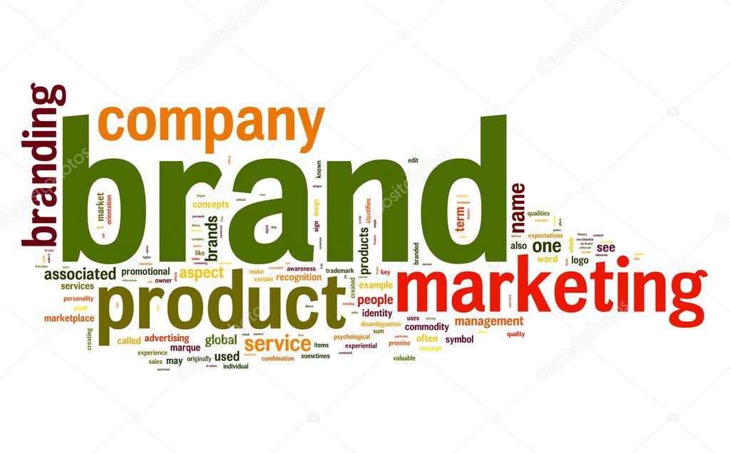 Brand concept in word tag cloud