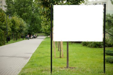 Blank billboard in park clipart