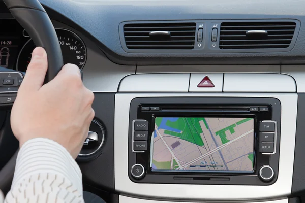 GPS navagation v luxusních aut — Stock fotografie