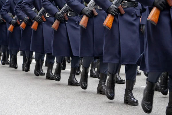 stock image Soldiers marching in a row