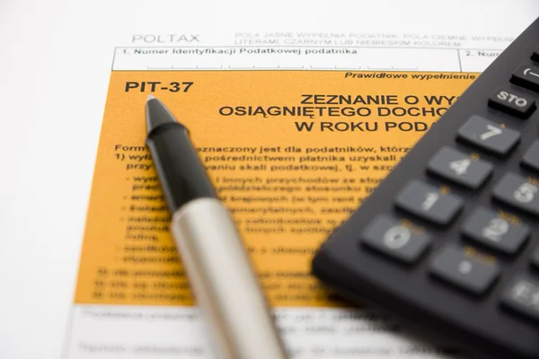 在波兰语税形式填写 — 图库照片