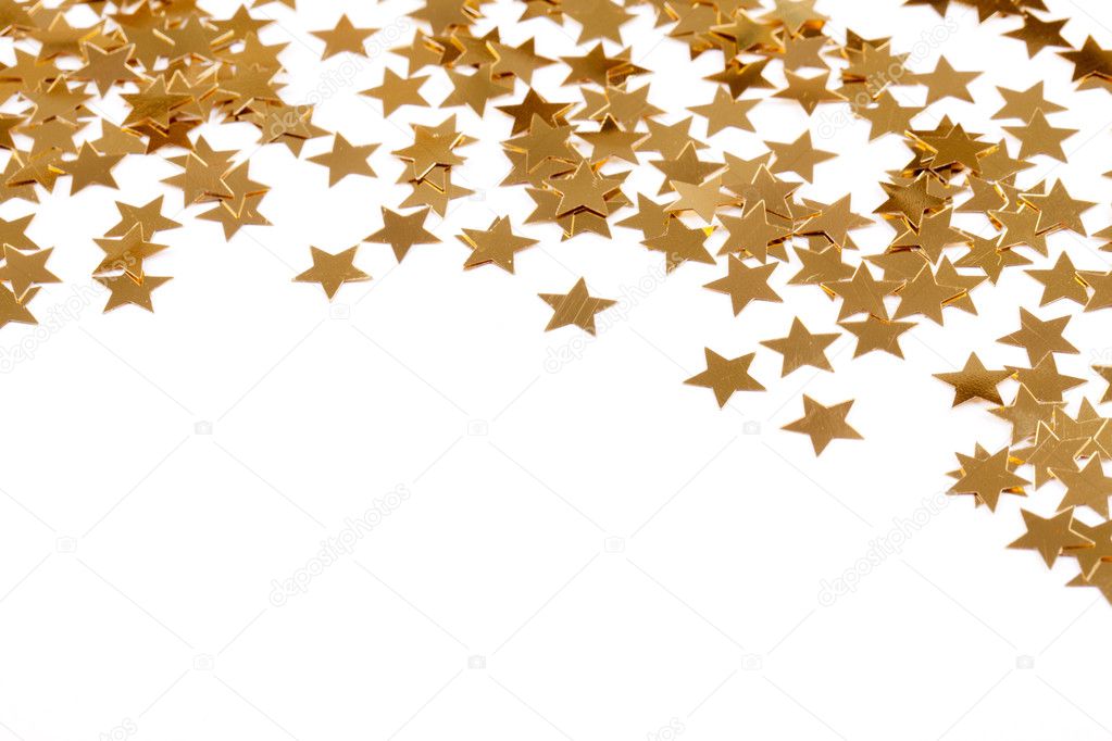 Confetti stars on white backgroung