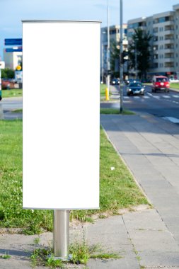 Blank billboard in a city clipart