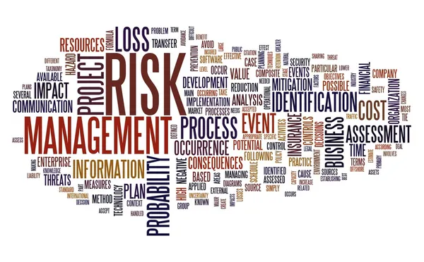 Risk yönetimi kavramı tag cloud — Stok fotoğraf