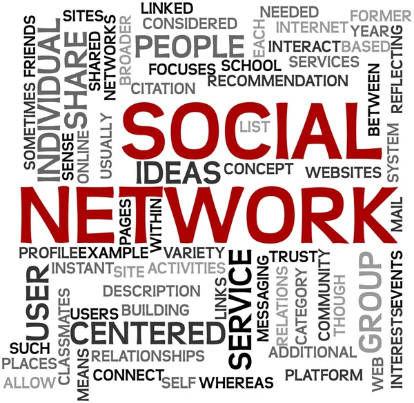 Társadalmi hálózat Címkefelhő — Stock Fotó
