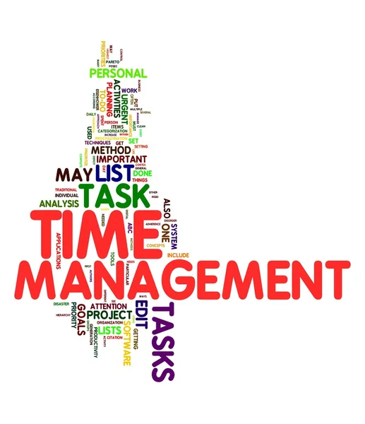 Time management in word tag cloud — Stock Photo, Image
