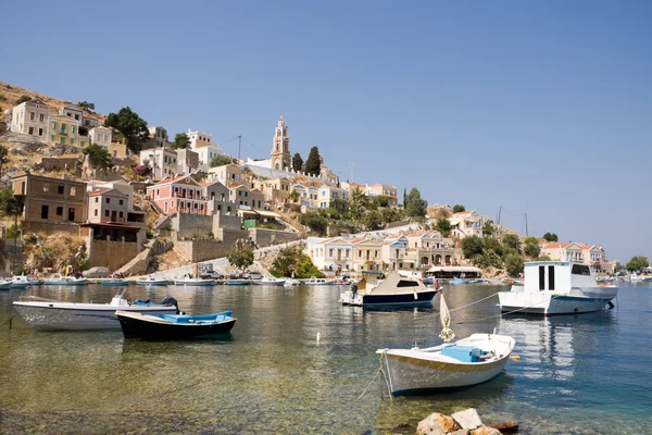 Stock image Small yacht on symi island