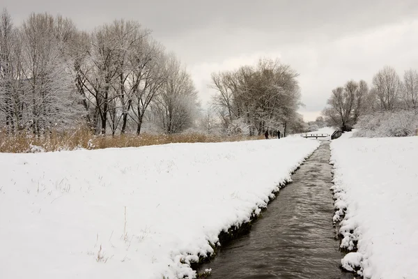 Piccolo fiume in inverno — Foto Stock