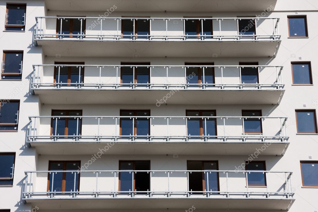 Balconies in modern block