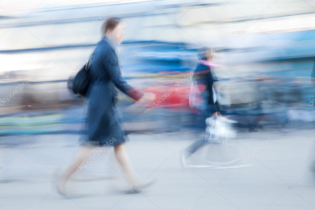 Businesswoman rushing to office