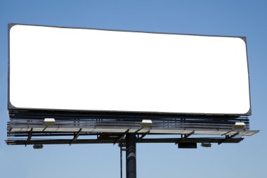 Blank billboard on blue sky clipart