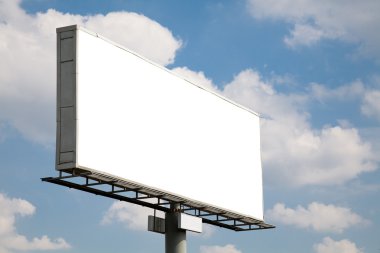 Blank billboard on blue sky clipart