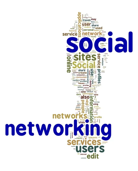 Conceito de rede social na nuvem de tags em branco — Fotografia de Stock