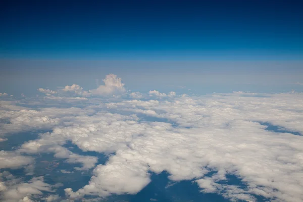 Aerial view of fluffy white clouds — Stock Photo, Image