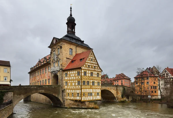 Altes Rathaus (The Old Town Hall) in winter. Bamberg, Bavaria. — Stock Photo, Image