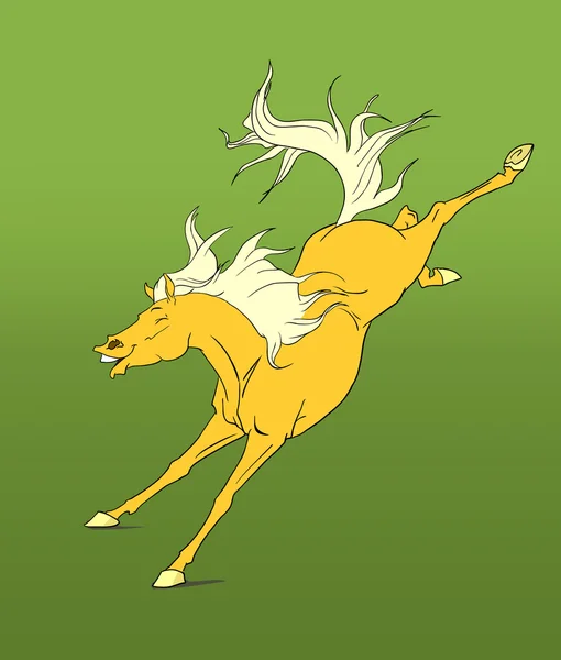 Cavalo dos desenhos animados em fundo verde — Fotografia de Stock