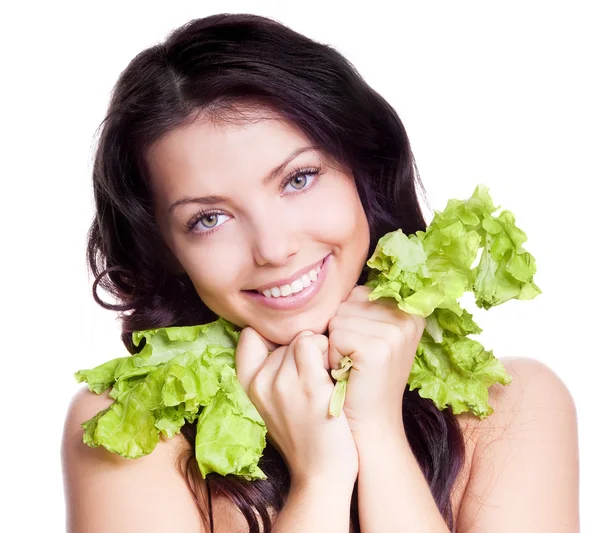 Woman with salad Stock Picture