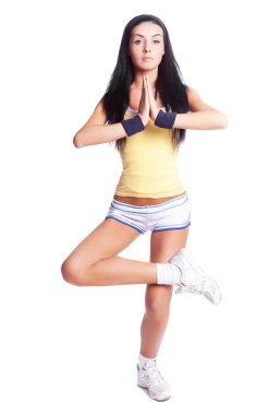 Girl stretching clipart