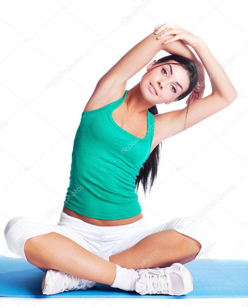 Girl stretching