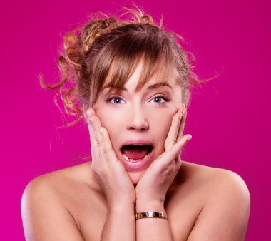 Shocked woman clipart