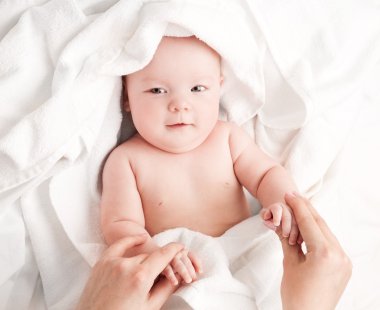 Baby after shower clipart