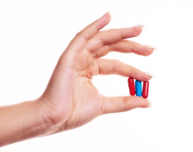 Hand with pills clipart